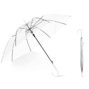 Nouveau produit – Parapluie transparent portable personnalisé avec poignée en J droite, poignée à crochet, coloré, transparent, avec logo – Vente en gros - Product Image 2