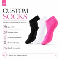 Chaussettes de yoga personnalisées à la cheville, tricotées, antidérapantes, à côtés ouverts, respirantes, invisibles pour Pilates, Barre et Fitness