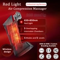 Alat Pijat Kaki Kompresi Udara Isi Ulang dengan Lampu Merah 660nm 850nm 5 Ruang Pemanas Getaran untuk Hadiah Relaksasi di Rumah atau Kantor