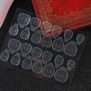 24 Tips/Sheet Salon Nail Jelly Double-Sided Tape Label Transparent Nail Sticker Adhesive Tabs DIY