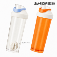 Bouteille de sport shaker 26 oz pour protéines, portable, en PP sans BPA, anti-fuite, avec poignée, pour fitness et eau