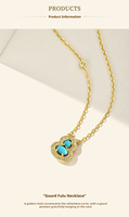 Parure de bijoux gourde style rétro S925, sertie de zircon cubique et turquoise, collier et boucles d'oreilles, cadeau pour femme