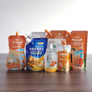 Bolsa de Plástico con Boquilla y Base Plana, Impresa a Medida, de Grado Alimenticio, para Agua Potable, Leche, Yogur, Sake, Baijiu, <span class=keywords><strong>Shochu</strong></span> - Product Image 5