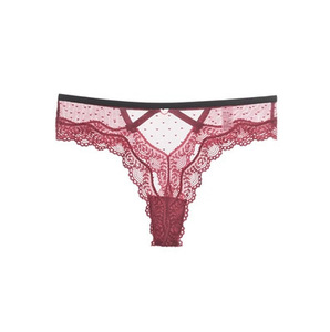 Braguitas de encaje con lunares y recortes, efecto realce de glúteos, tipo boyshort para mujer, con logo en la cintura, de nailon de secado rápido - Product Image 5