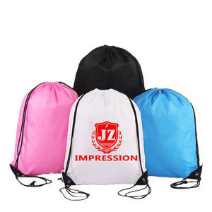 지퍼 포켓 맞춤형 로고가있는 경량 폴리에스터 스포츠 백팩 새로운 접이식 스타일 그리기 스트링 백 - Product Image 5