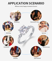 Ensemble de bagues en moissanite, bague de fiançailles et de mariage en moissanite, bague pavée en moissanite en argent 925, empilable, de luxe, pour mariée