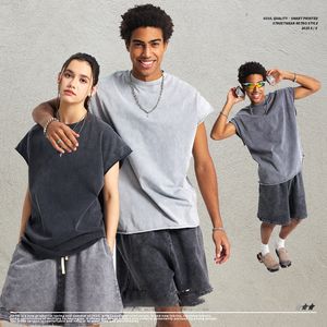 เสื้อยืดผู้ชายผ้าฝ้าย100% ฟอกสีวินเทจยูนิเซ็กซ์สีทึบออกแบบได้ตามที่ต้องการ - Product Image 3