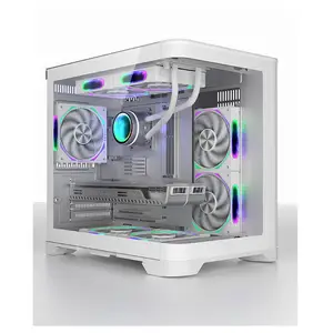 High End Curved Tempered Glass Panel Gabinete PC Micro ATX Case PC Gaming Computer Cases Towers