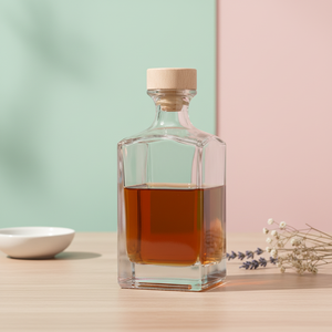 Bouteille en verre pour <span class=keywords><strong>whisky</strong></span>, rhum, vodka, tequila, spiritueux, couleur noir mat, 750 ml, 500 ml, 375 ml, avec bouchon en T - Product Image 2