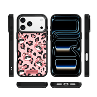 Coque de téléphone AG Feeling Black Edge avec motif léopard doré pour iPhone 17, 17 Pro Max, 16 Pro, 15 – Coque magnétique