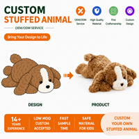 Peluche chien couché personnalisée, mignonne et douce, coussin de câlin pour enfant, cadeau d'anniversaire, jouet en peluche animal réconfortant