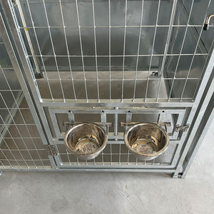 不锈钢热镀锌环保现代安全户外狗窝，带旋转喂食碗 - Product Image 3