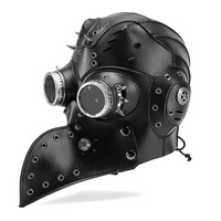 Masque de Docteur Corbeau Steampunk Transfrontalier, Accessoire Créatif d'Horreur pour Halloween, Fournitures de Cosplay Médiéval, Matériau PU, Taille Adulte, Multi-usages