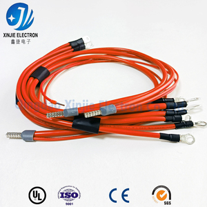 Turuncu Silikon Yüksek Akım Akü Kablo Demeti, Enerji Depolama, EV, Güneş Enerjisi Bağlantısı için Kalay Kaplı Halka Terminal Kablosu - Product Image 3