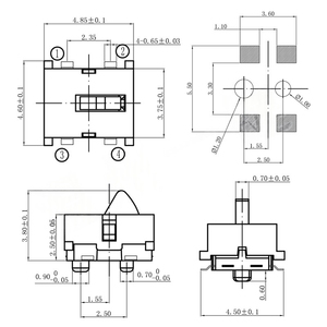 Interruptor de límite KFC-TS-16/D para reinicio de conectores de juegos, botón táctil micro de 4 pines con/sin opción de patas de montaje - Product Image 4