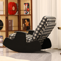 Fauteuil à bascule en bois massif, fauteuil rembourré, siège de détente pour salon