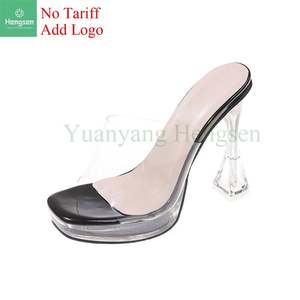 Chanclas altas con estampado de leopardo Hate Sky, zapatos informales, zapatillas de cristal, ropa de <span class=keywords><strong>mujer</strong></span> con cinta transparente - Product Image 4