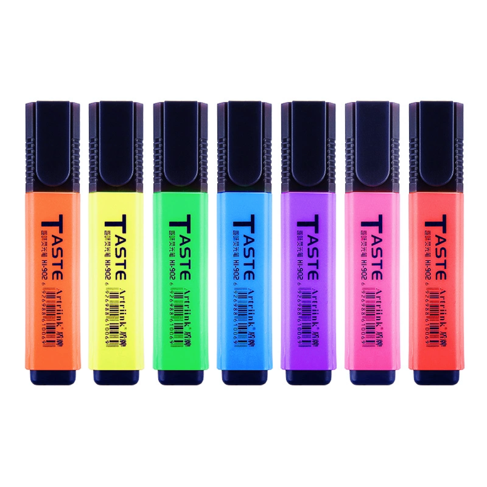 New High-quality Office Supplies Chisel Tip Markers Students Essential Stationery Set of Colorful Eye protection Highlighter Pen