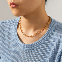 MW Venta al por mayor 18K PVD Chapado en oro Joyería personalizada Collar de cadena en espiral Collar de cadena con clip de papel de acero inoxidable para mujer