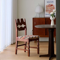 Chaise de salle à manger vintage en tissu frêne, chaise nordique en bois massif pour usage domestique, chaise de bureau rétro avec dossier design