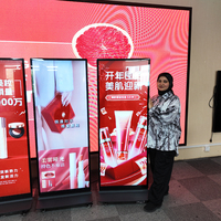 Standee 70 Inch Rasio Khusus 21:9 Digital Signage Advertising Kiosk Layar Android AI Virtual Human Office Floor Info Display