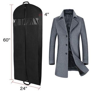 Housse de vêtement respirante noire pour robe et costume, idéale pour le voyage et le rangement, avec soufflet de maintien - Product Image 3
