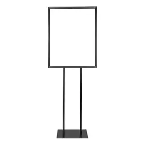 Suporte de sinal com base plana de metal, suporte de exibição para moldura de pôster, usado para restaurantes, supermercados, hotéis, ao ar livre