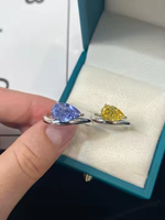 Anillo Elegante Ruizuan con Corte de Pera de 3 Quilates, Estilo Hielo Triturado, Joyería de Boda Moderna, Chapado en Rodio, Anillo de Piedras Preciosas de Alta Calidad de Marca