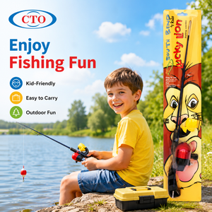 Ensemble canne à pêche et moulinet Spincast CTO innovant à double <span class=keywords><strong>port</strong></span>, 1,35 m, puissance moyenne, pour enfants, kit de démarrage pour la pêche <span class=keywords><strong>en</strong></span> eau douce <span class=keywords><strong>en</strong></span> bord de lac - Product Image 1