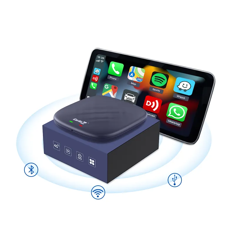 Carlinkit sans fil Carplay Android 13 64gb smart multimédia voiture jouer portable usb stéréo bluetooth plug and play carplay