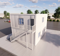 Casa Contenedor Modular de Oficina, Moderna, Combinada, de Panel Sándwich, de Vidrio Completo, de 20 pies/40 pies, para Sudeste Asiático, Medio Oriente y África, en Oferta