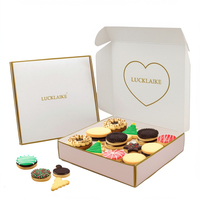 Boîtes d'emballage de luxe imprimées personnalisées pour mariage Saint Valentin Macaron Puff Bakery Mochi Donut Cake Cookie avec séparateurs