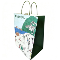 Sacs shopping en papier kraft personnalisés avec logo, recyclables, pour vêtements, cosmétiques, emballage de détail, OEM ODM, vente en gros d'usine