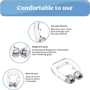 Dilatatori Nasali Magnetici in Silicone di Grado Medico Anti-Russamento, Clip Nasali <span class=keywords><strong>per</strong></span> Migliorare il Sonno e Correzione Respiratoria - Product Image 3
