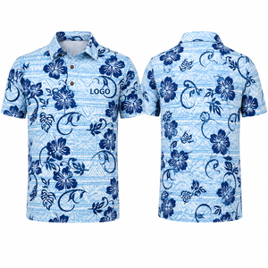 Camiseta Polo de Golf Personalizada para Hombre, Camisetas Polo con Estampado Tropical, Impresión Completa, Transpirable, de Secado Rápido, OEM, ODM, Marca Privada - Product Image 4