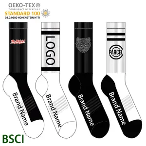 Custom Socks Factory Custom No Minimum Order High Quality Cotton White Socks Custom Socks With Logo
