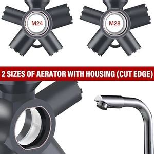 Outil de clé de retrait de clé d'aérateur de robinet 10 en 1, outil de retrait d'aérateur de robinet de cuisine, universel pour la blanchisserie d'évier de cuisine de camping-car - Product Image 3