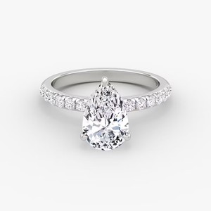 Anillo de Diamantes Clásico de Oro Blanco de 18K con Halo Velado, Certificado IGI, para Compromiso o Boda - Product Image 2