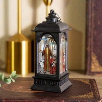 Hstyle LED Leuchtende Jesus-Windlampe Feiertagsdekoration Europäische Kirchenkerzenlampe Dekorationen mit Batterien in Vier Farben