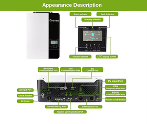 Nuevo Inversor Solar <span class=keywords><strong>Growatt</strong></span> SPF 5000 ES 48v 3500w 5000w Mppt Fuera de Red con Módulo WIFI y 5 Años de Garantía - Product Image 2
