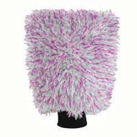 Manopla de lavado de coches de microfibra de alta absorción, guante de lavado de limpieza de coches de microfibra de pelo largo híbrido para ventana de lavado de coches