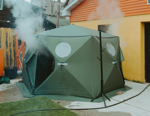 YumuQ屋外ポータブルサウナテントロシアモバイルDiyキャンバスベストテント英国ウッドストーブサウナ大型5-6人 - Product Image 2