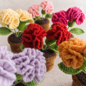 Regalo Personalizado para el Día de la Madre: Adorno de Cerámica con Forma de Clavel Tejido a Mano para Amigas, Decoración para Sala de Estar - Product Image 2