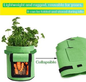 Tùy chỉnh 7 gallon cảm thấy khoai tây phát triển Túi Phát Triển <span class=keywords><strong>container</strong></span> với xử lý truy cập nắp cho rau cà chua cà rốt hành tây cây ăn quả - Product Image 5