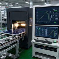 Système complet de production automatique de panneaux solaires avec alimentation en matières premières et tests de finišion du produit