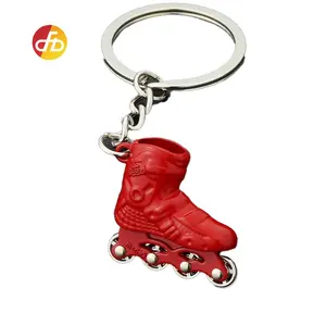 Cheap Wholesale Shoes Key Chain Roller Skate Keychains Pendant Metal Key Ring Skating Shoes Keychain