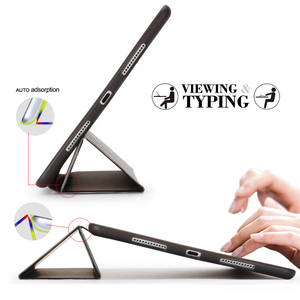 Feltro Morbido Pro9.7 Cuoio DELL'UNITÀ di elaborazione TPU Caso Della Parte Posteriore Del Basamento Magnetico Della Copertura di Vibrazione Per <span class=keywords><strong>iPad</strong></span> <span class=keywords><strong>Pro</strong></span> 9.7 pollici 2016 Smart Caso Della Copertura Tablet Per I Bambini - Product Image 2