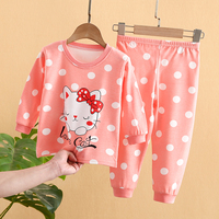 Ensemble de pyjama unisexe pour enfants, imprimé animal, manches longues, pantalon long, 100% coton peigné, logo personnalisé, style décontracté d'automne