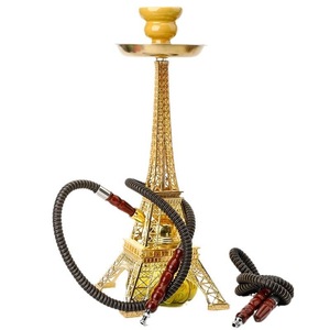 Set de Shisha/Hookah Torre Eiffel con 2 Mangueras, Pipa de Agua de Metal y Vidrio, Regalo para Bar o Viajes - Product Image 2