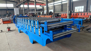 Tự động đôi sàn sắt tấm lợp tấm lợp ngói bảng điều khiển làm cho máy móc thiết yếu mang Con lăn nhà máy - Product Image 5